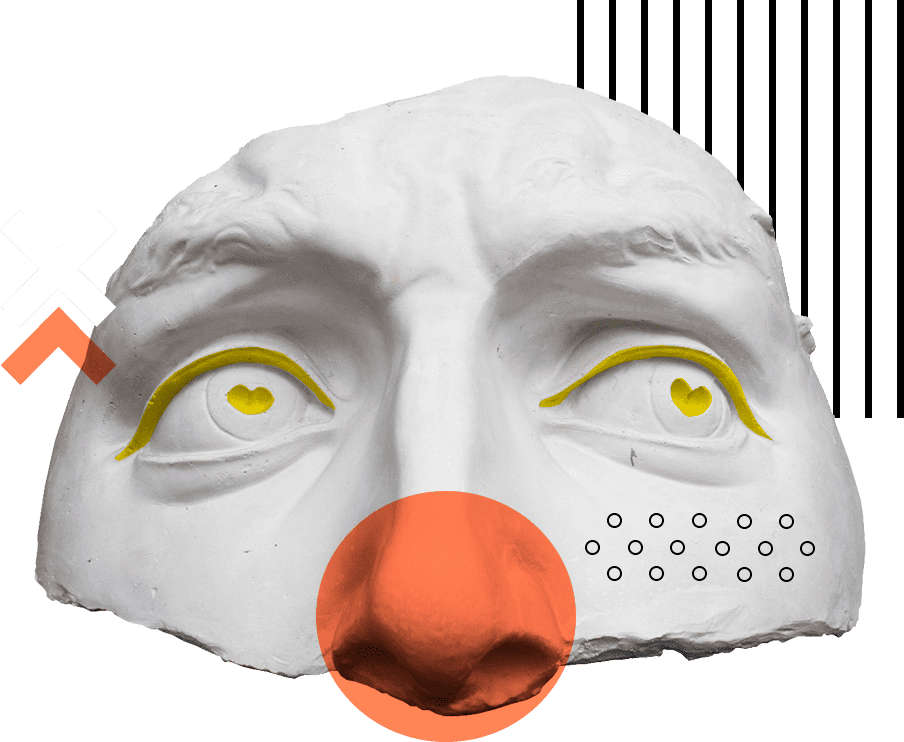 Graphic design on classical sculpture